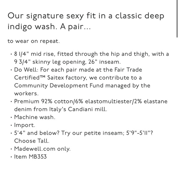 Madewell Petite 8" Skinny Jeans in Greendale Wash - Picture 2 of 14